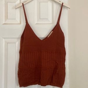 NWOT Sezane Angela Cotton Sweater Camisole in Chocolate